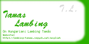 tamas lambing business card