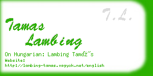 tamas lambing business card